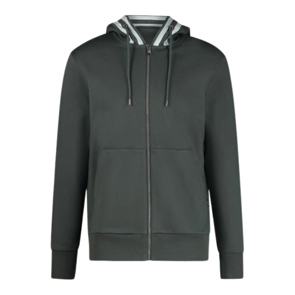 Hugo Boss Mörkgrön Hoodie med Dragkedja Green, Herr