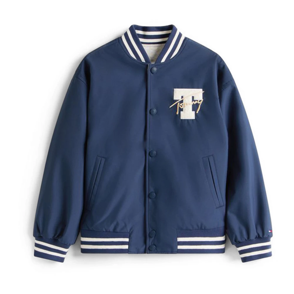 Tommy Hilfiger Boys Blue Light Jackets, 12 Y, Reversible Bomber Jacket