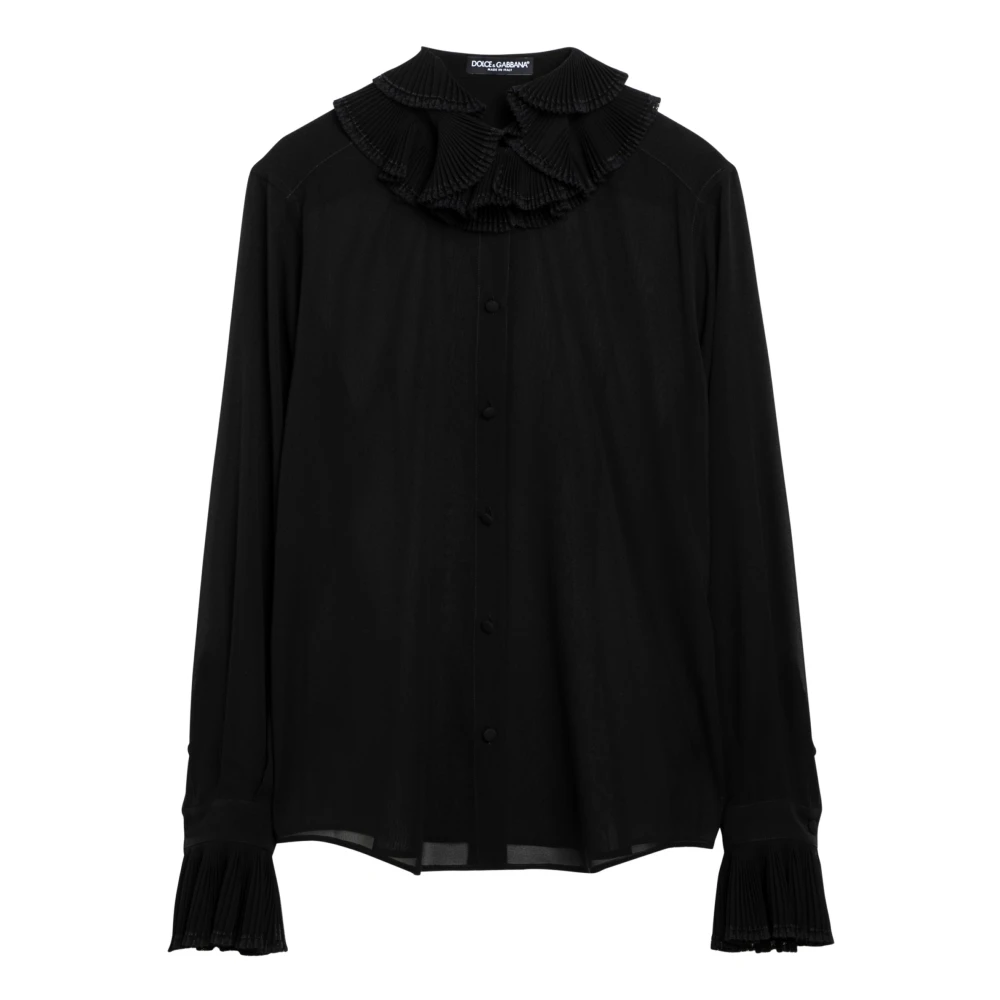 Dolce & Gabbana Lange Mouw Ronde Hals Shirt Black Dames