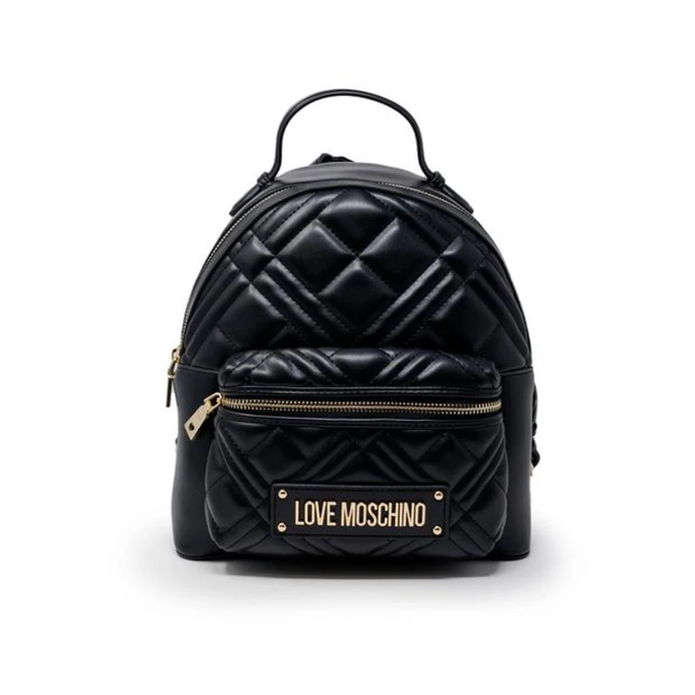 Love Moschino Justerbara Remmar Polyuretan Ryggsäck Black, Dam