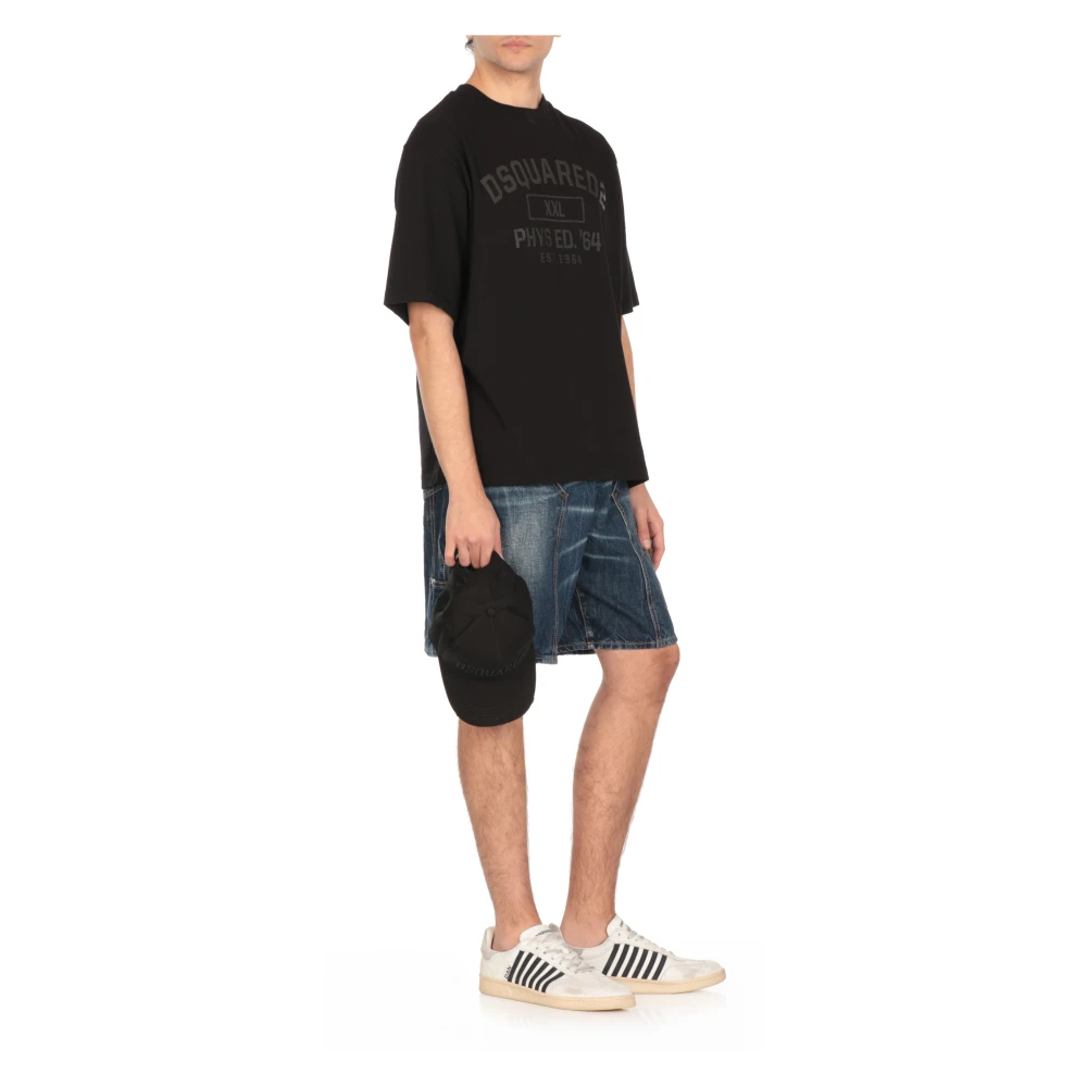 Dsquared2 Blauwe Katoenen Shorts met Gescheurde Details Blue Heren
