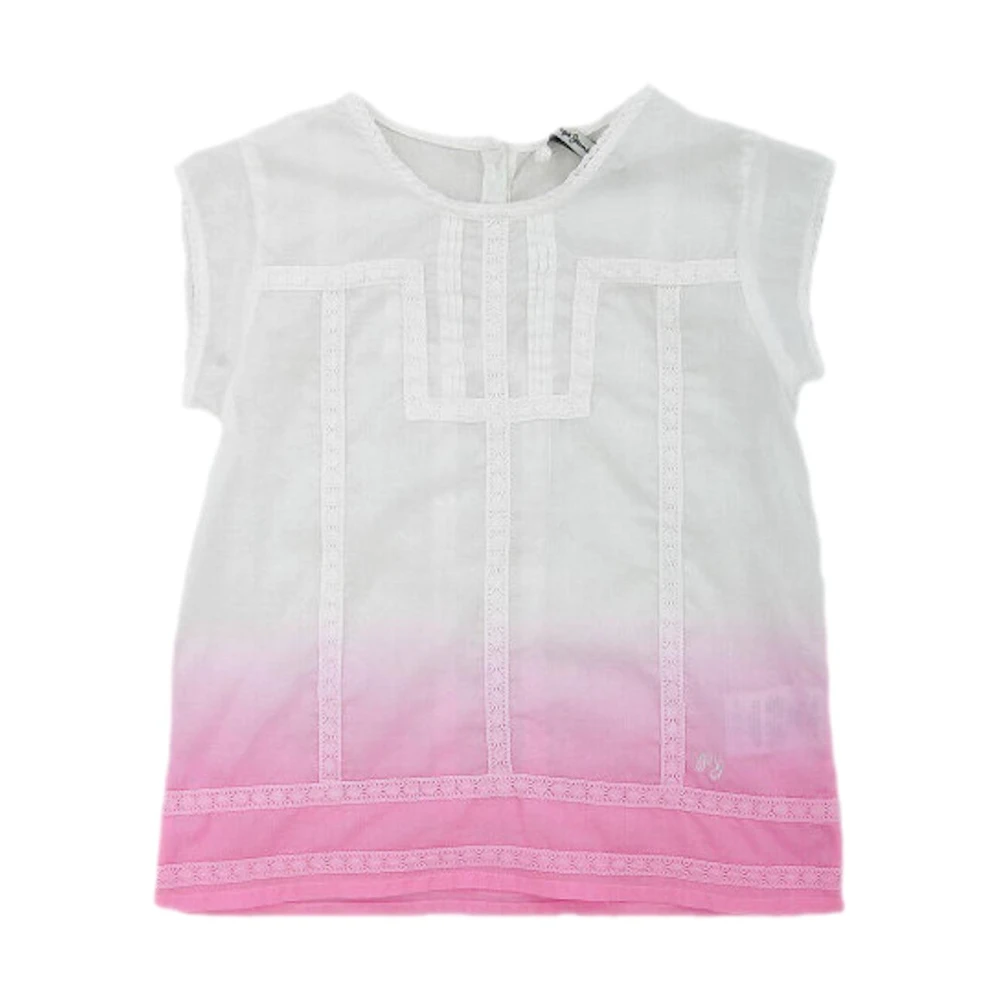 Pepe Jeans Barn Kina Blus, Kortärmad, Vit/Rosa White, Flicka