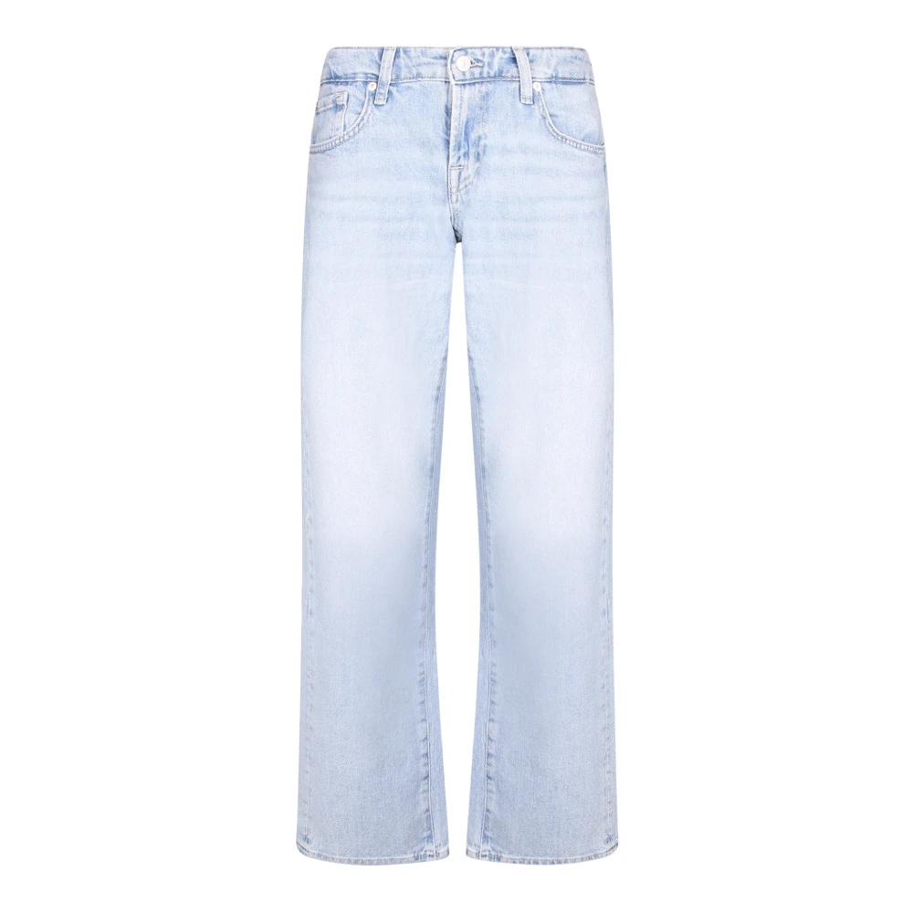 7 For All Mankind Blue Straight Fit Jeans, Female, W30, Seabreeze Jeans