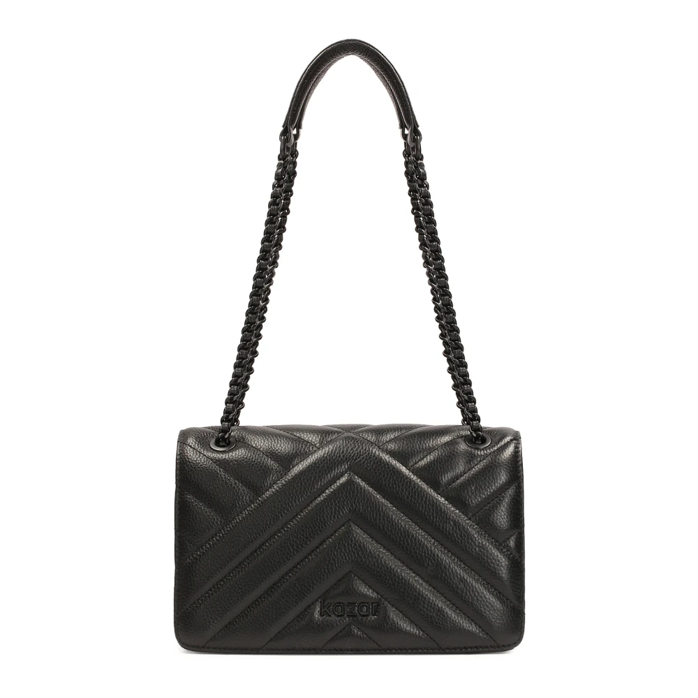 Kazar Langwerpige schoudertas met opvallende stiksels Black Dames