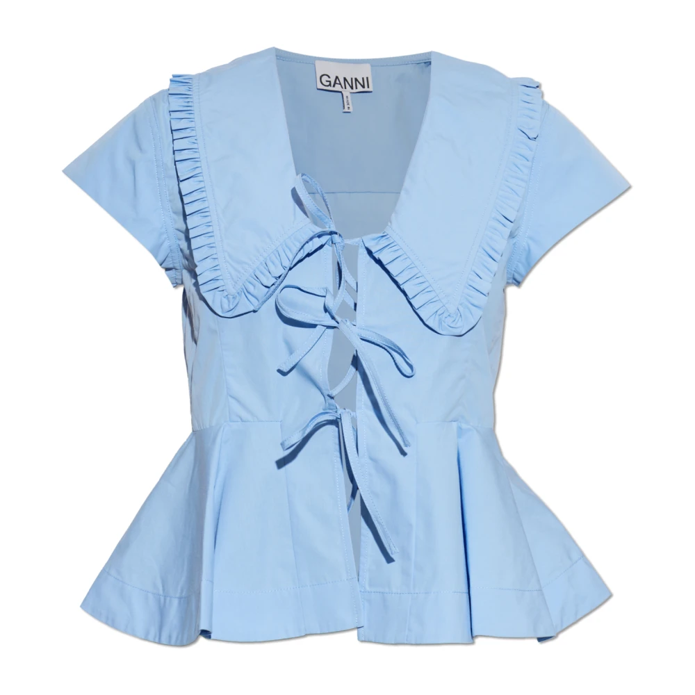 Ganni Donna Blu Camicette S, New,
