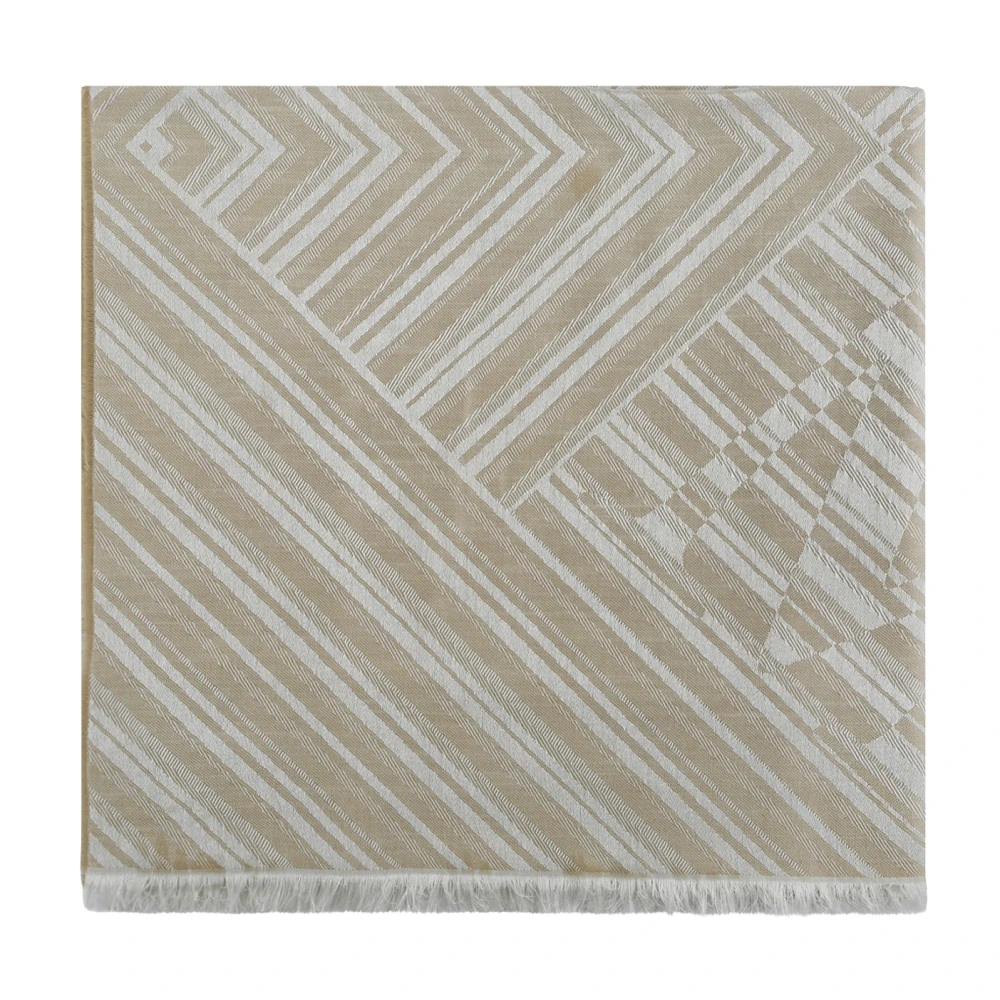 Max Mara , Scarves, Female, Beige, One Size, Jacquard Wool And Silk Stole