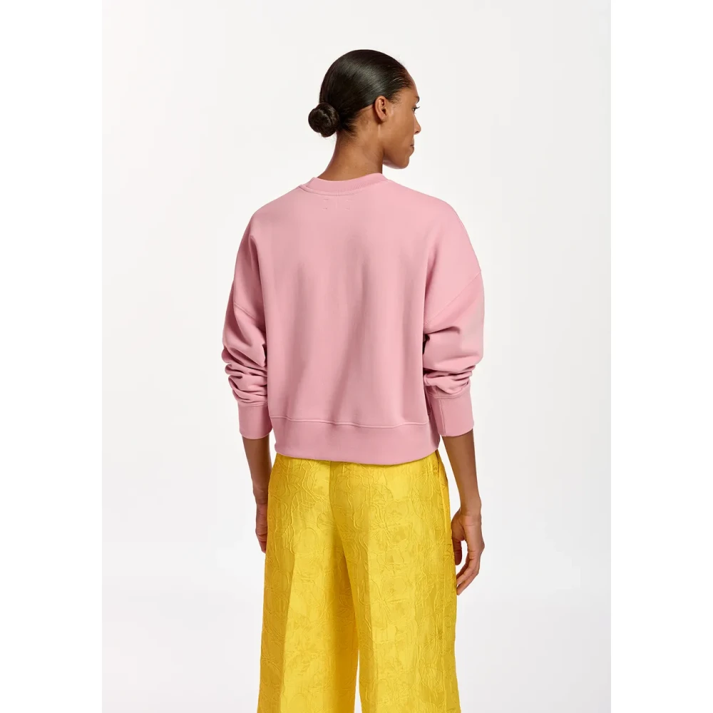 Essentiel Antwerp Roze Geborduurde Fuze Sweater Multicolor Dames