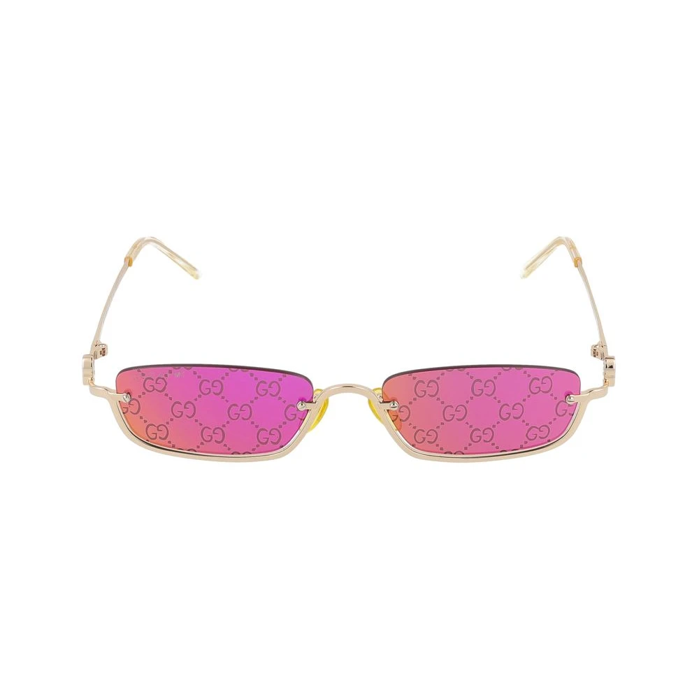 Gucci Yellow Sunglasses, Unisex, 55 Mm, Gold Violet Sunglasses Stylish Model