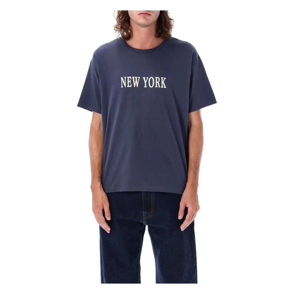 Bode New York Tee Navy T-Shirt Blue Heren