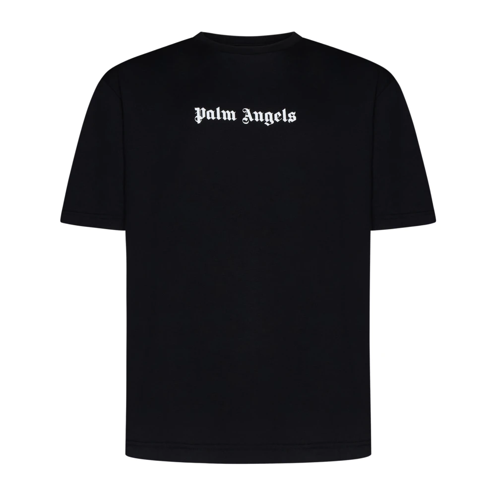Palm Angels Zwart Logo Slim Tee T-shirts Polos Black Heren