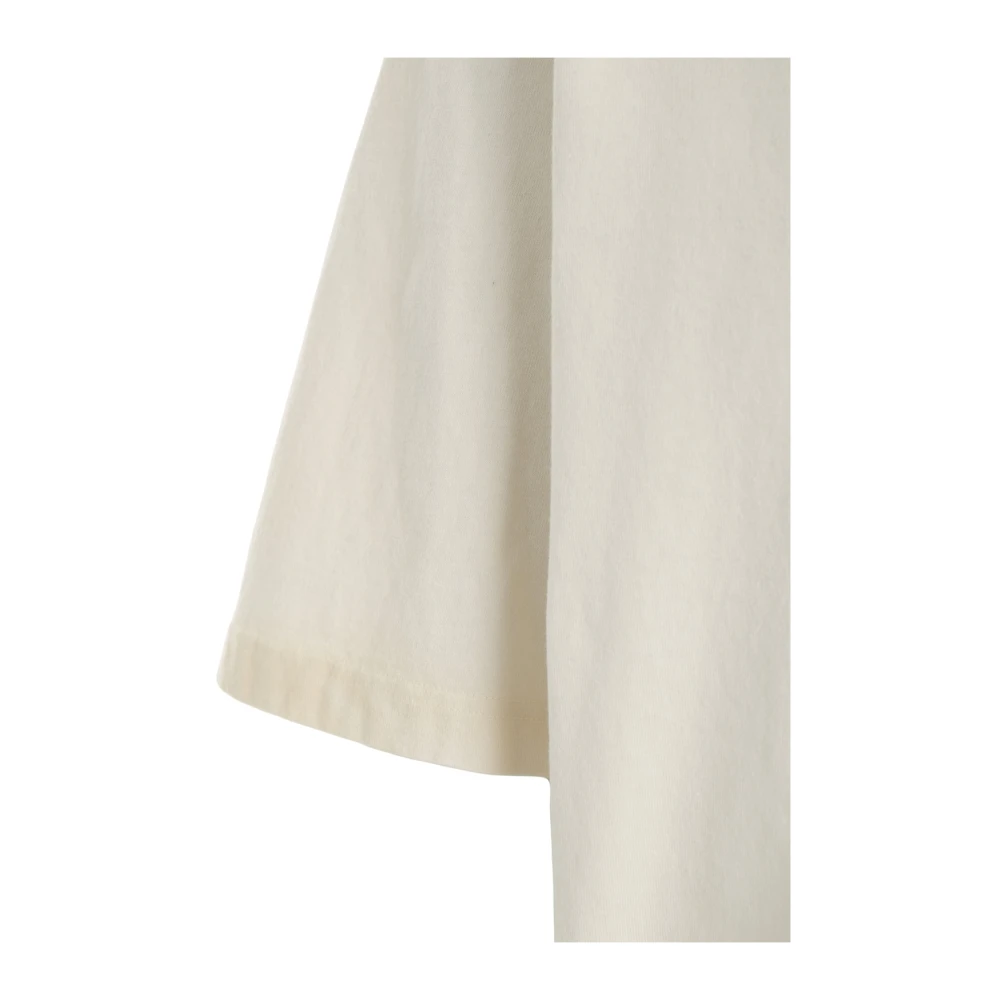 Golden Goose Beige T-shirt met ribkraag en logoprints Beige Heren