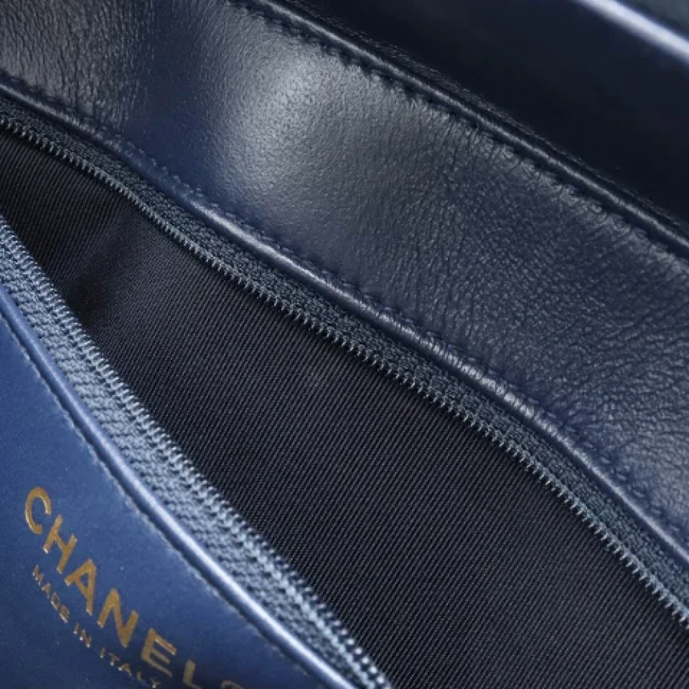 Chanel Vintage Pre-owned Leather handbags Blue Dames