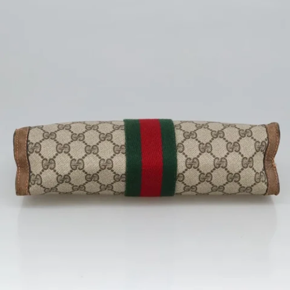 Gucci Vintage Pre-owned Leather clutches Beige Dames