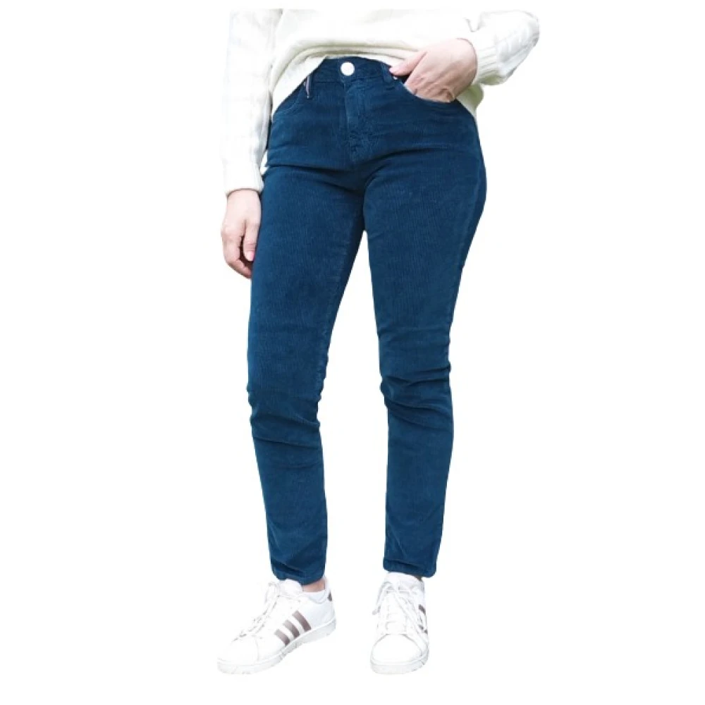 Islow Corduroy Slim 7 8 Broek Blue Dames