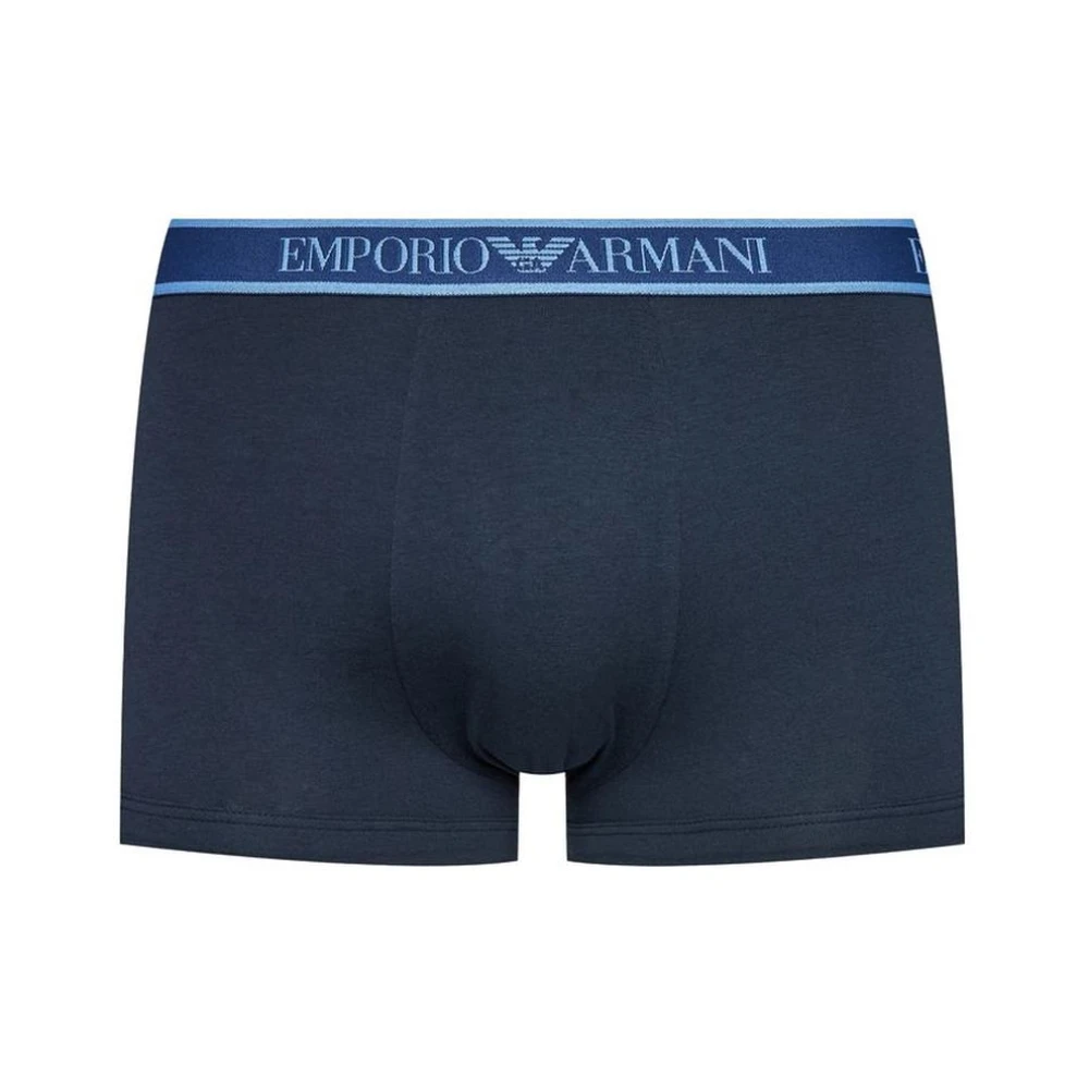 Emporio Armani Blauwe Katoenen Boxershorts Ondergoedcollectie Blue Heren