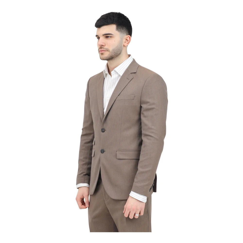 Selected Homme Brun enkelknäppt jacka klassisk stil Brown, Herr