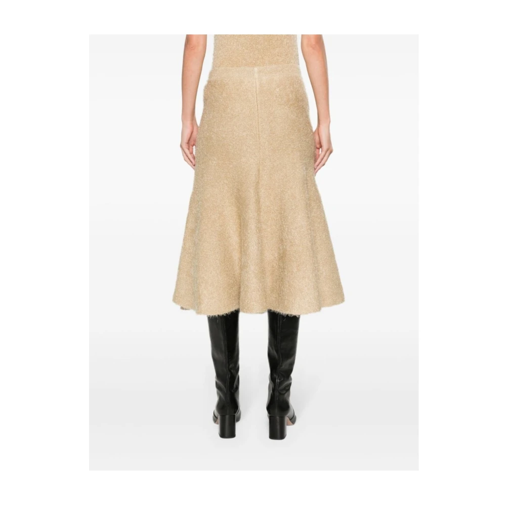 Khaite Elegante Midi Rok Beige Dames