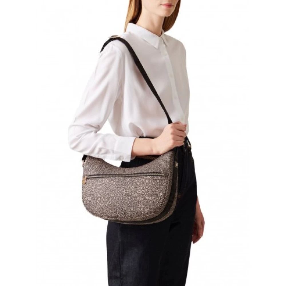 Borbonese Kleine Natuurlijke Luna Tas Brown Dames