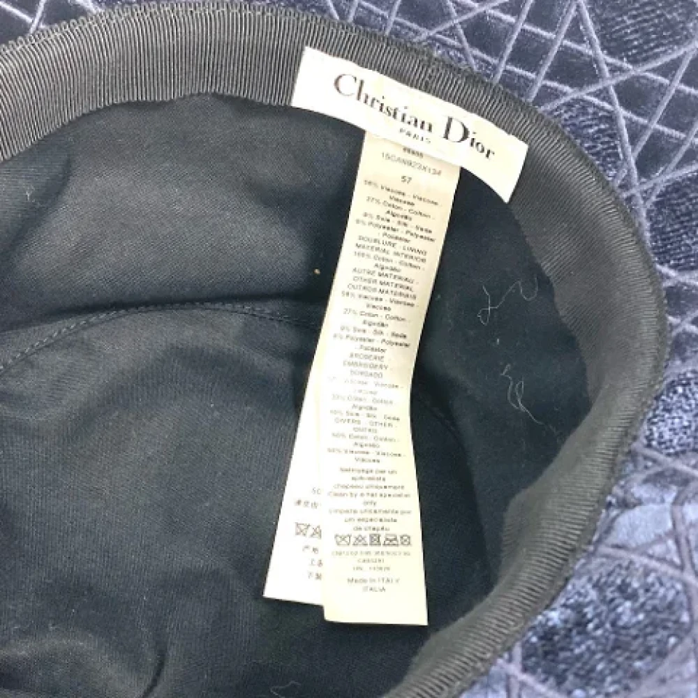 Dior Vintage Pre-owned Cotton hats Blue Dames