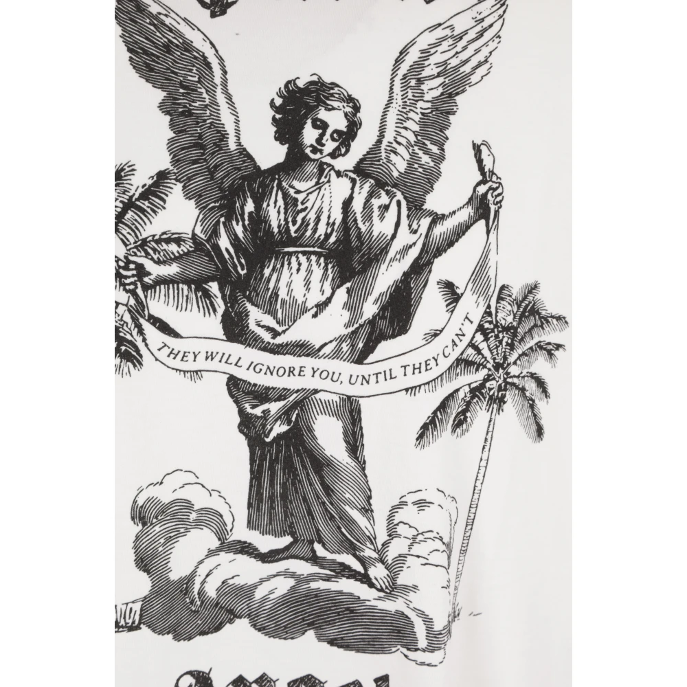Palm Angels Katoenen T-shirt met Universiteitslogo White Heren