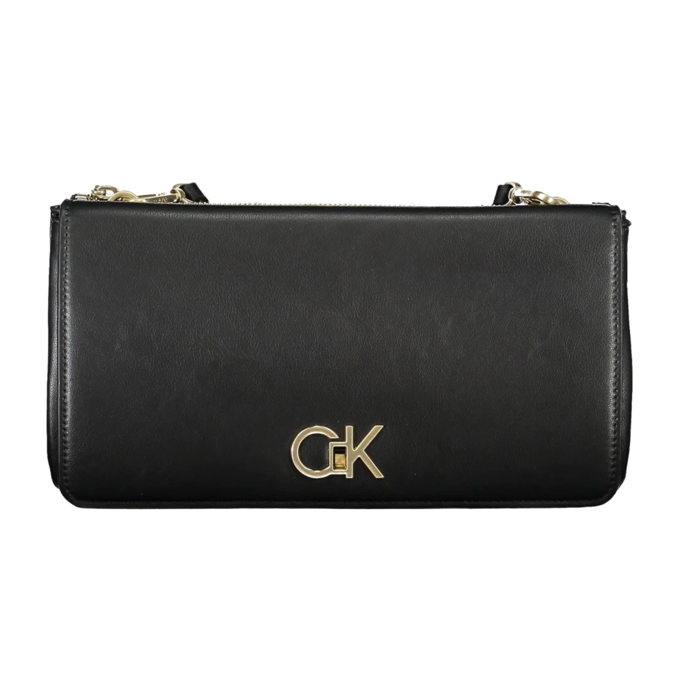 Calvin Klein Zwarte Schoudertas met Verstelbare Band Black Dames
