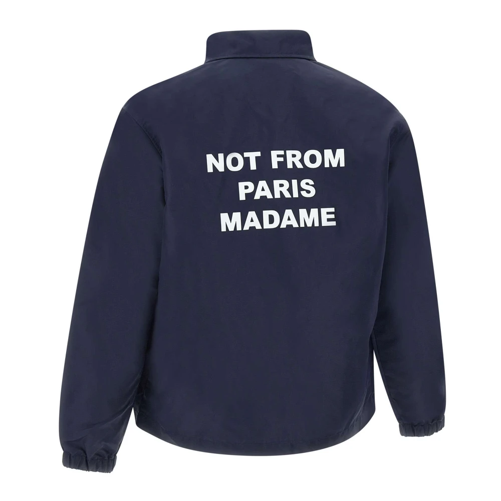 Drole de Monsieur Blauwe waterafstotende jas met slogan Blue Heren