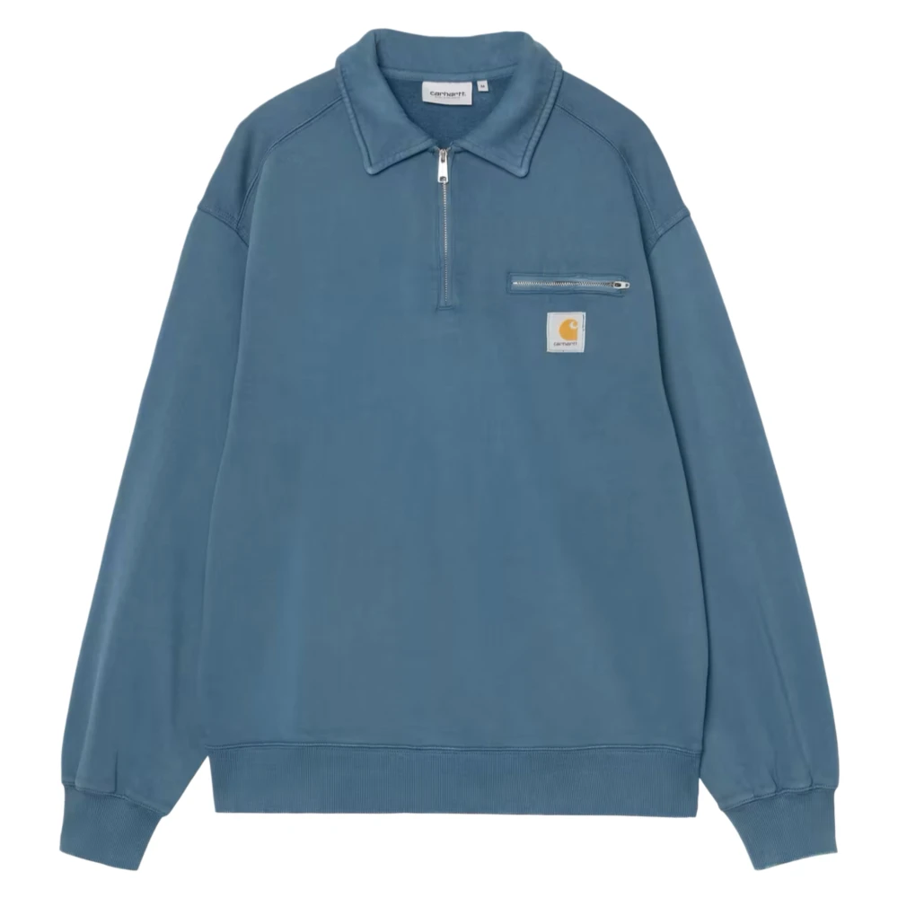 Carhartt Wip Detroit 1/2 Zip Sweatshirt Blue in Men's Size Medium - Image 3