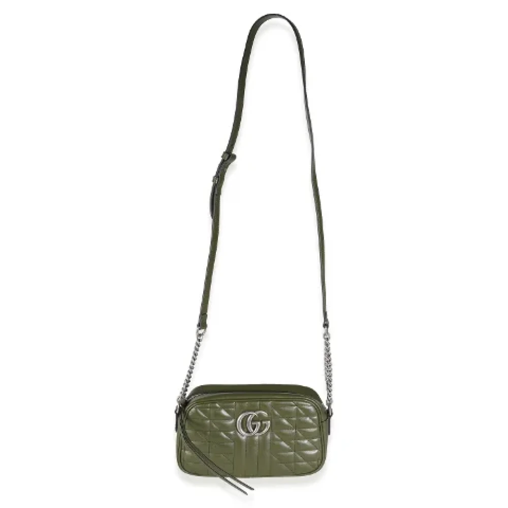 Gucci Vintage Pre-owned Leather crossbody-bags Green Dames