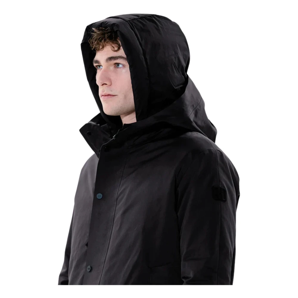 Duno Grijze gewatteerde parka met dubbele capuchon Gray Heren
