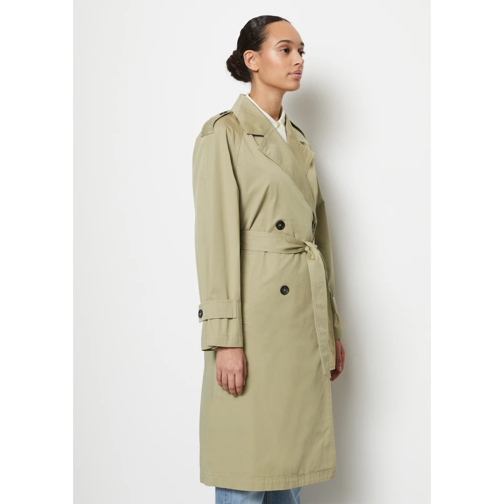 Marc O'Polo Relaxte trenchcoat Green Dames