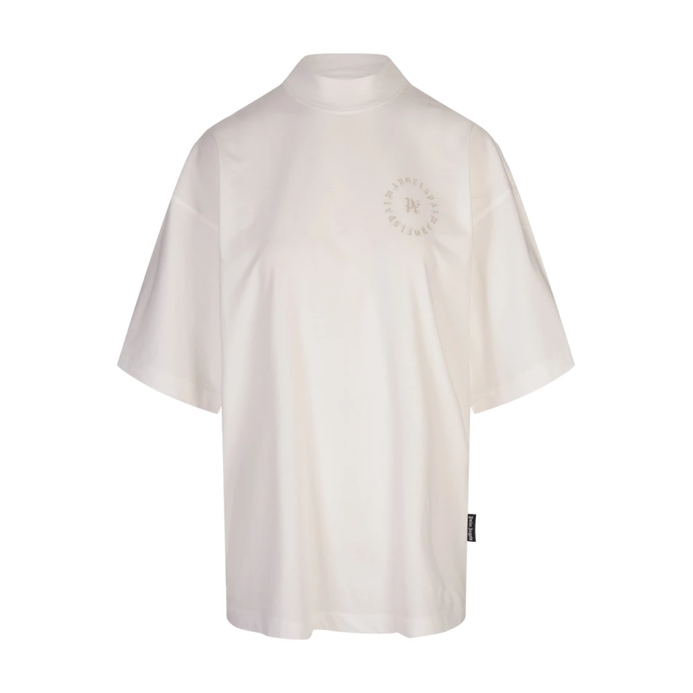 Palm Angels Wit Monogram Print T-shirt White Dames