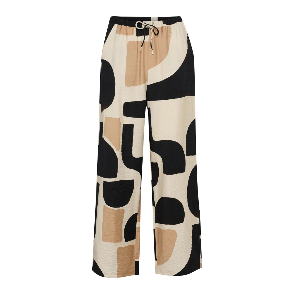 InWear Neutral Soft Blocks Wijde Pijp Broek Multicolor Dames