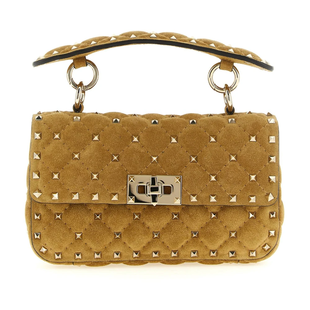 Valentino Garavani Women's Beige Rockstud Spike Small Suede Top-Handle Bag - Mytheresa - Image 4