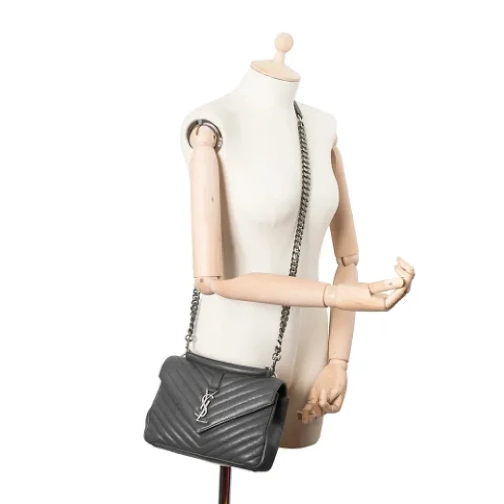 Yves Saint Laurent Vintage Pre-owned Leather handbags Gray Dames