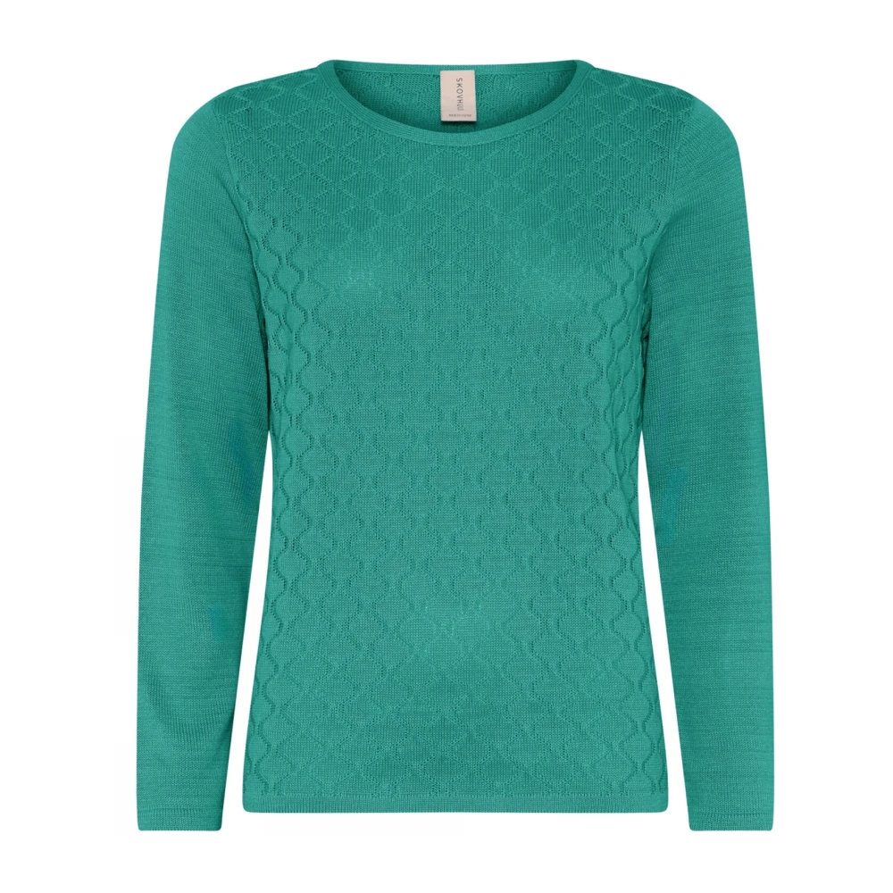 Skovhuus Feminine O-Neck Pullover Blouse Smaragd Green Dames