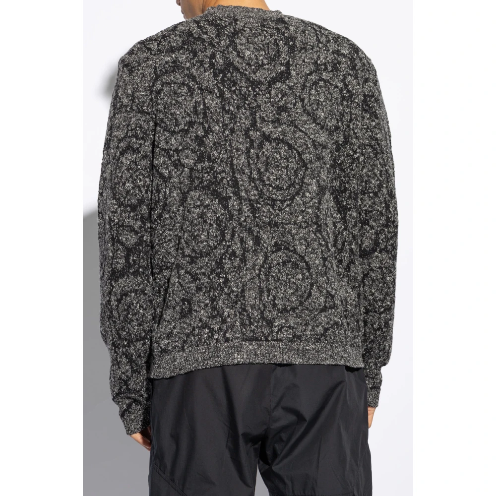 Versace Trui met 'Barocco' motief Gray Heren
