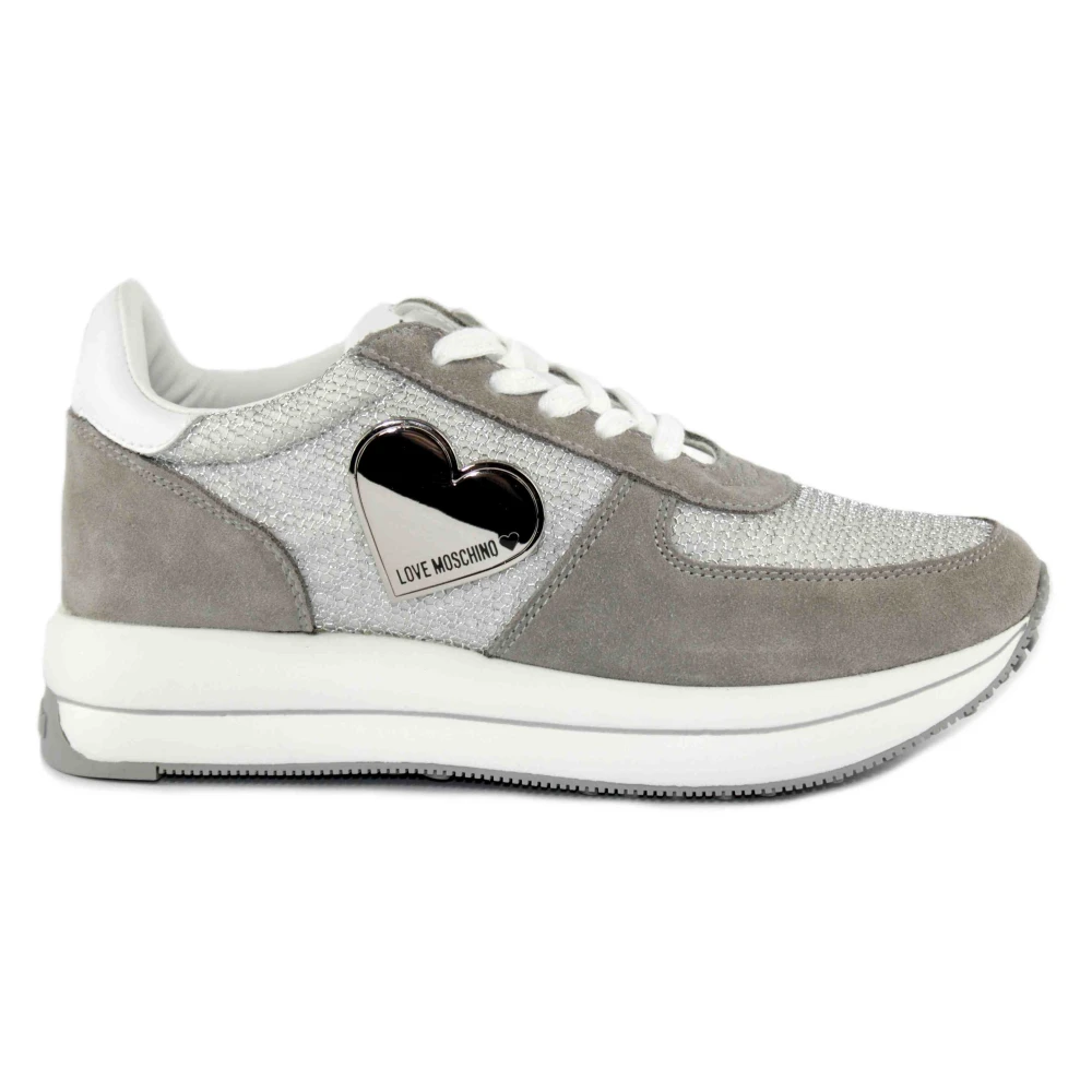 Love Moschino Grijze Sneakers Dames Schoenen Grijs