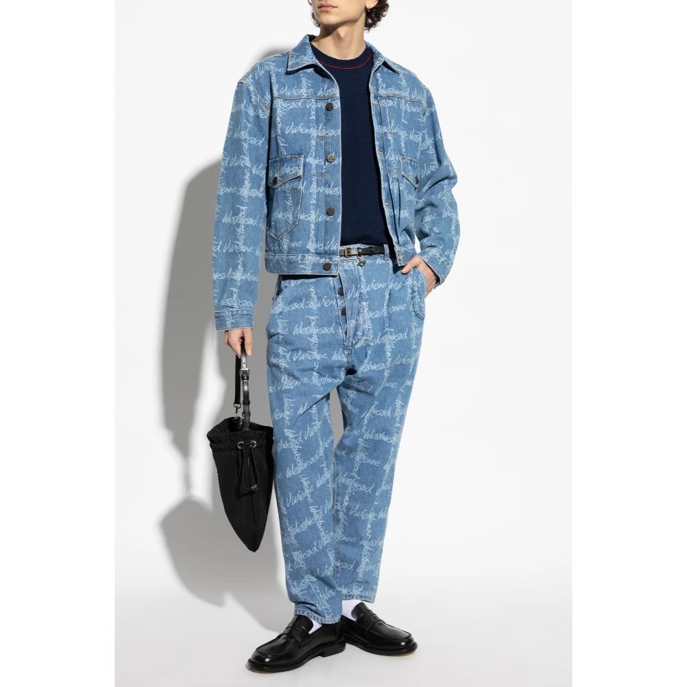 Vivienne Westwood Jeans met logo Blue Heren