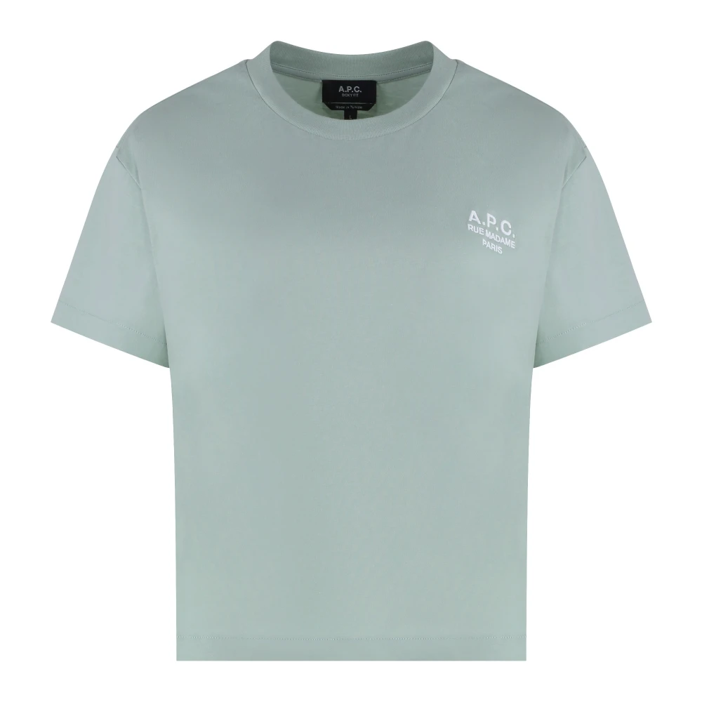 A.p.c. Katoenen Crew-Neck T-Shirt Green Dames