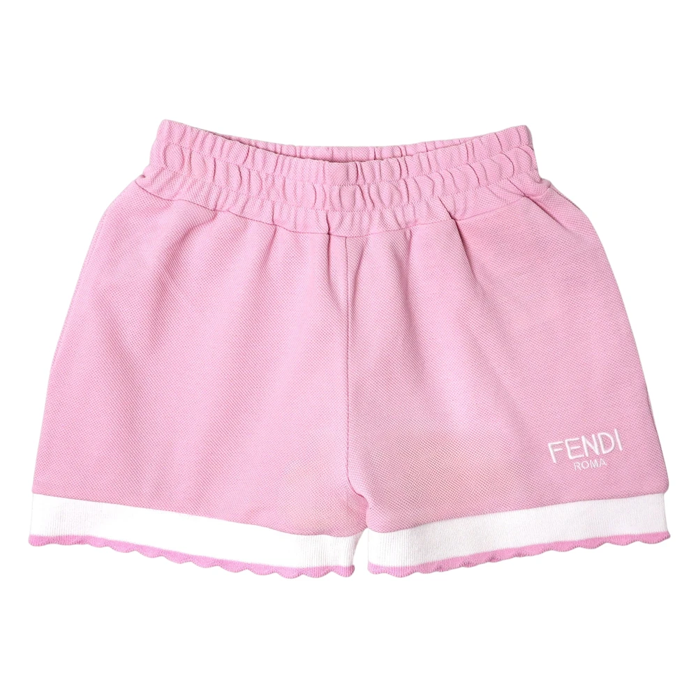 Fendi Girls Pink Shorts, 6 Y, Logo Shorts