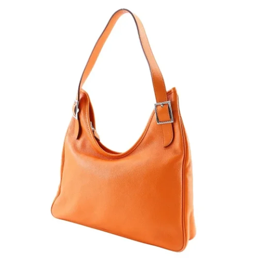 Hermès Vintage Pre-owned Leather shoulder-bags Orange Dames