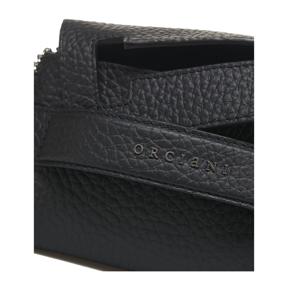 Orciani Zwarte Nappa Leren Mini Handtas Black Dames