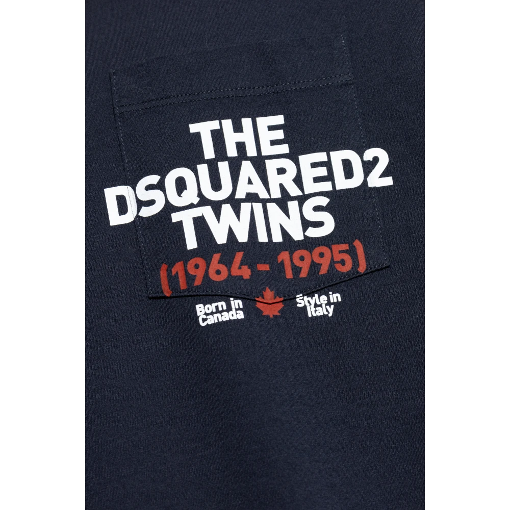 Dsquared2 T-shirt met zak Blue Heren
