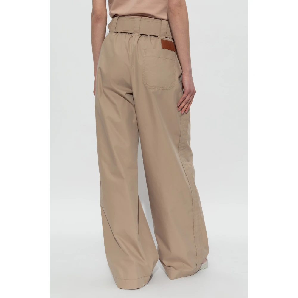 Moncler Broek met wijde pijpen Beige Dames
