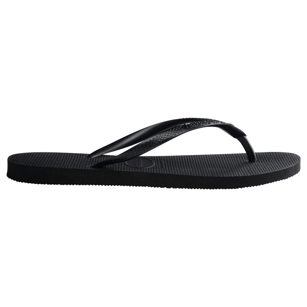 Havaianas , Flip Flops, Female, Black, 2 Uk, Slim Crystal Flip Flops