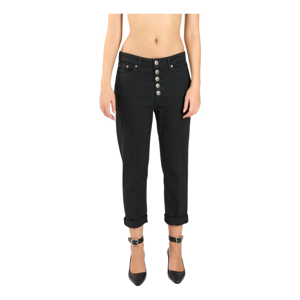 Dondup Laagbouw jeans met juweelknoop Black Dames
