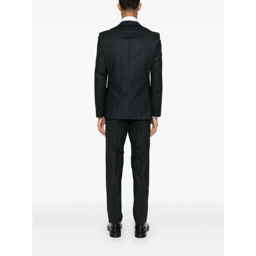 Hugo Boss Slim Fit Gemengd Wol Pak Black Heren