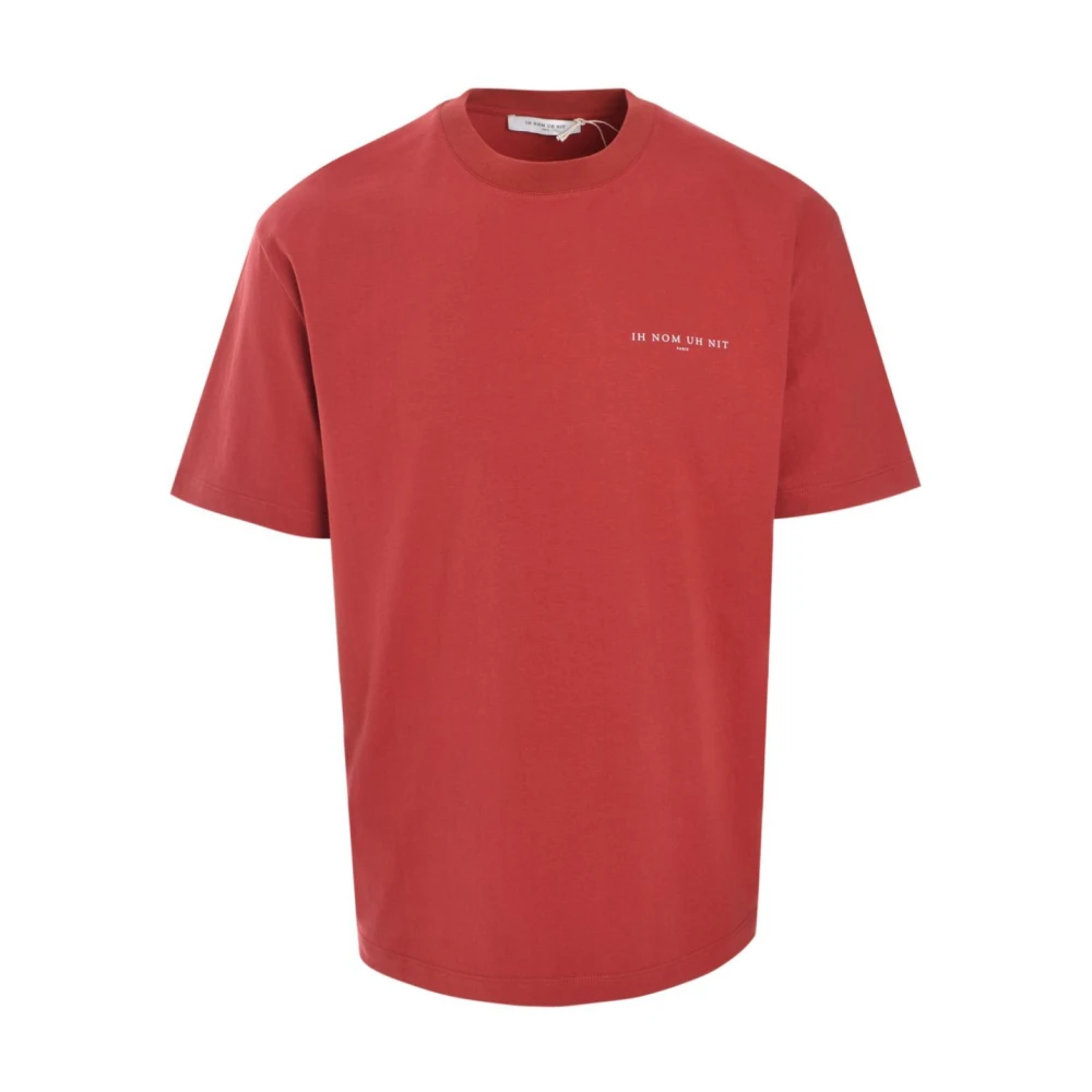 IH NOM UH NIT Petali Print Katoenen T-shirt Red Heren