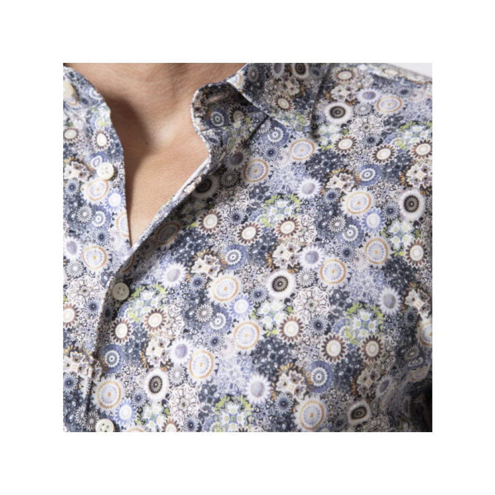 Desoto Multicolor bloemenpatroon overhemd Gray Heren