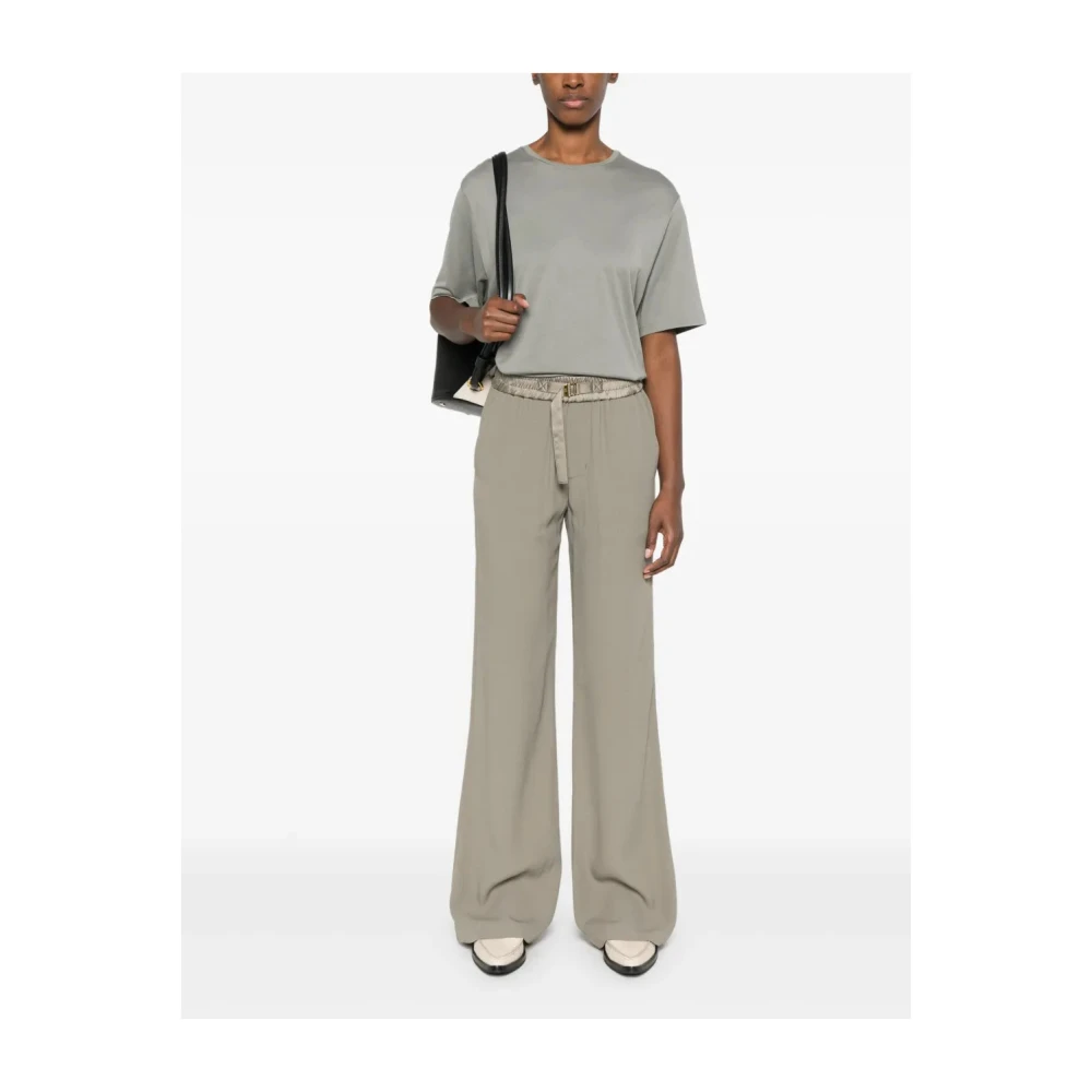 Ami Paris Palazzo broek met strikceintuur Gray Dames